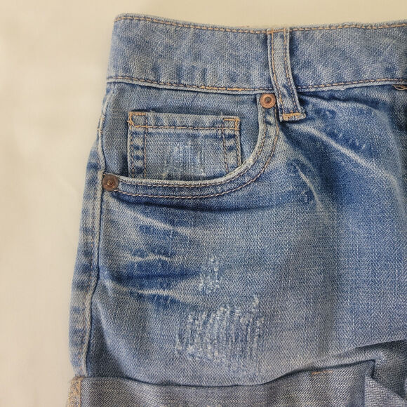 Forever‎ 21 Denim Shorts Juniors 25 Blue Jean Mid Rise Womens Button Fly W27 - Picture 10 of 15